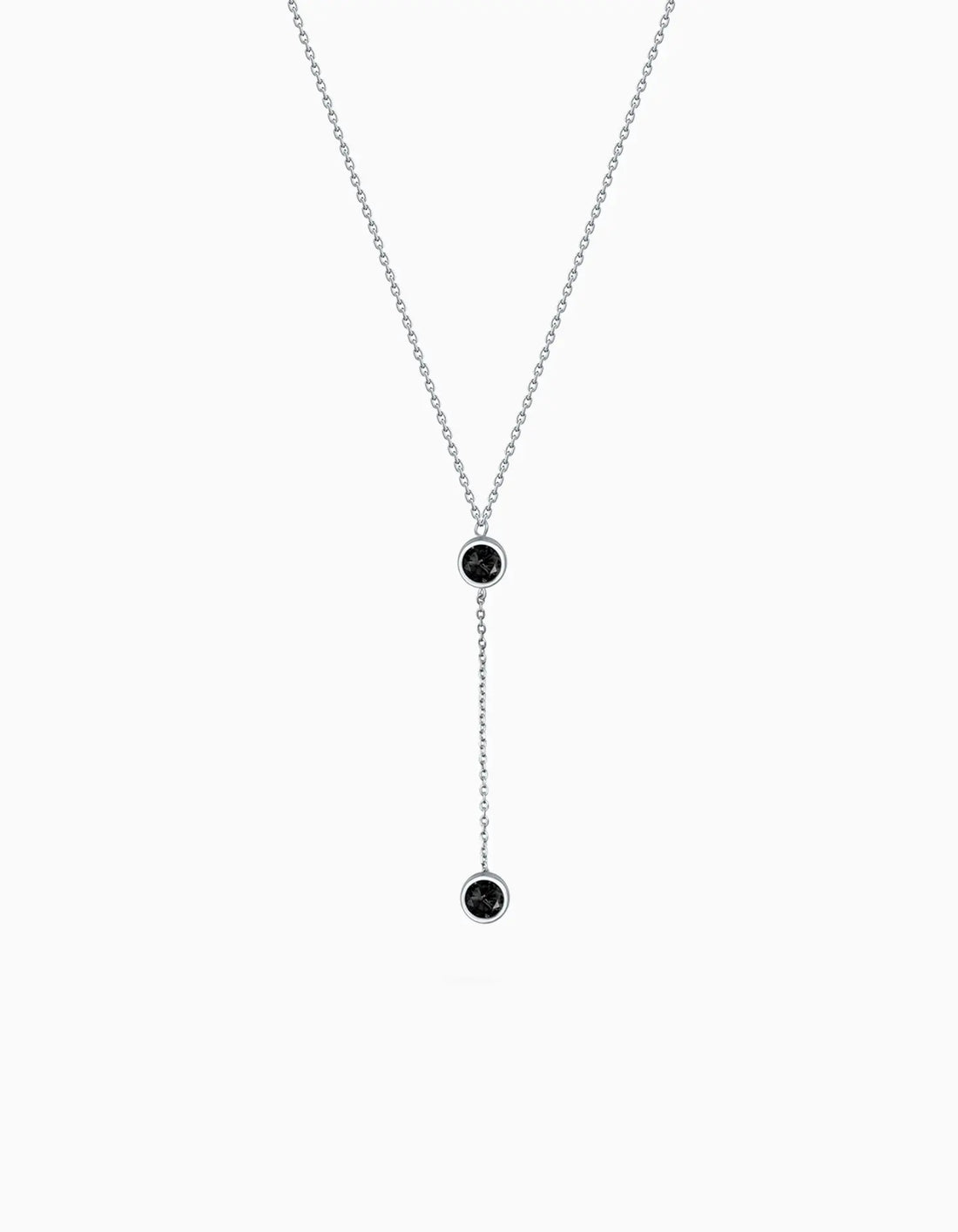 Halo Black Lariat Necklace