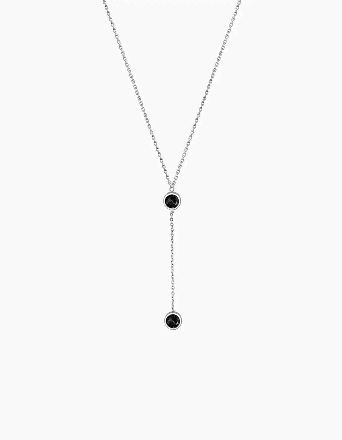 Halo Black Lariat Necklace